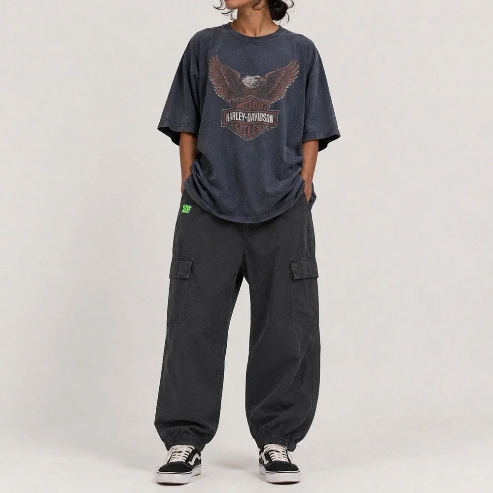 Empyre Relax cargo jogger pants men's Large black cotton utility skate 32x29